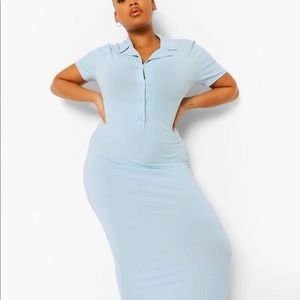 Blue midi polo dress plus